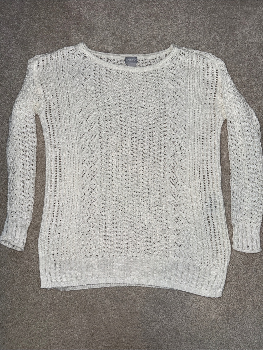 Chico’s size 1 (M) ivory knit sweater